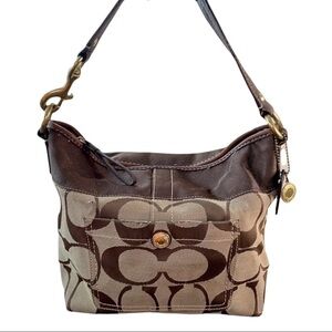 Coach Handbag Brown Purse Signature Logo